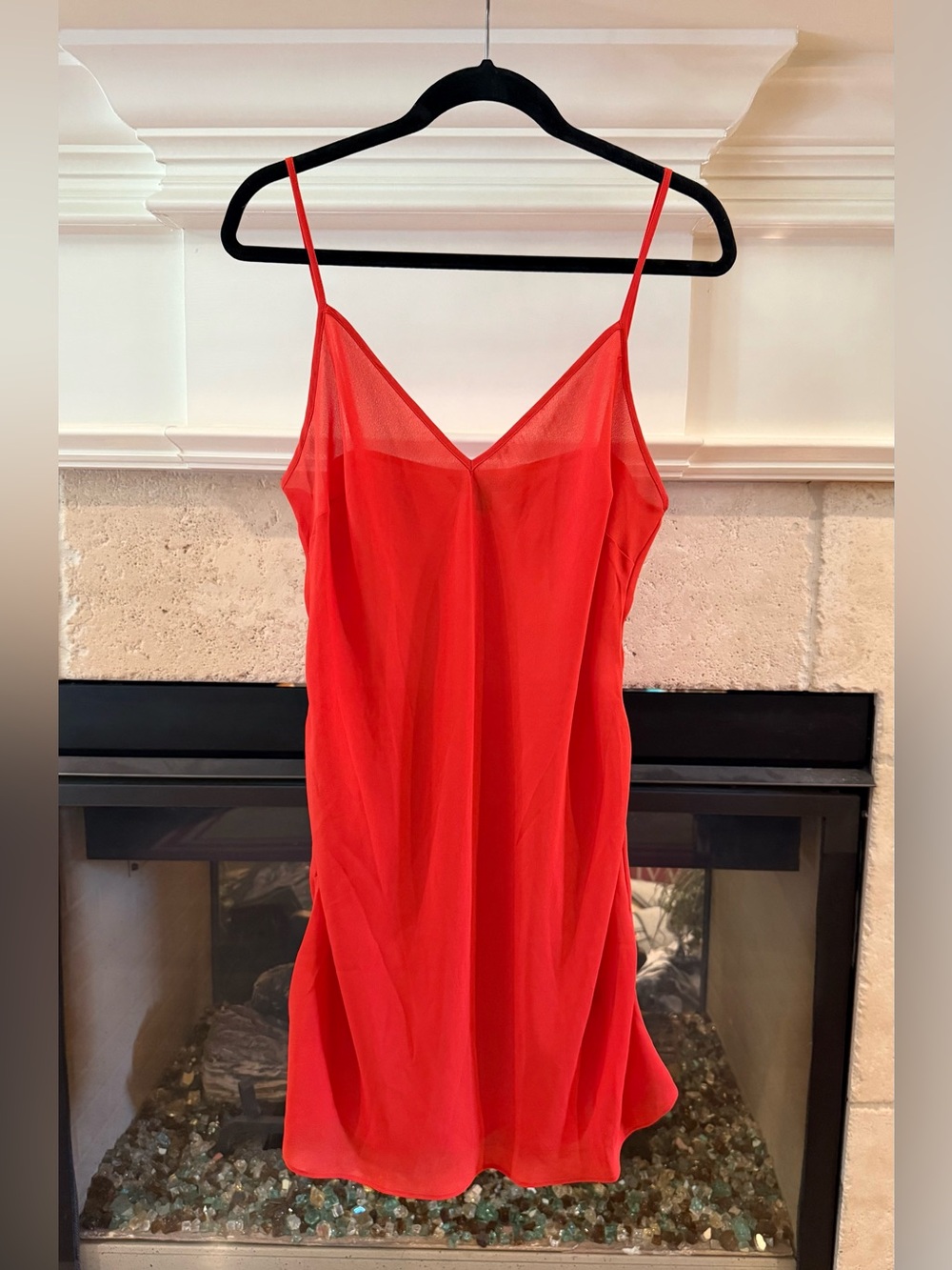 Lauren Ralph Lauren Orange Georgette Chemise Nightgown Slip Dress 14P